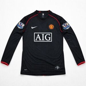 Ronaldo Men’s Soccer T-shirt Jersey Fan Version Long Sleeve Black Size M